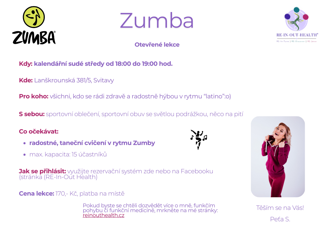 Zumba otevřené lekce středy